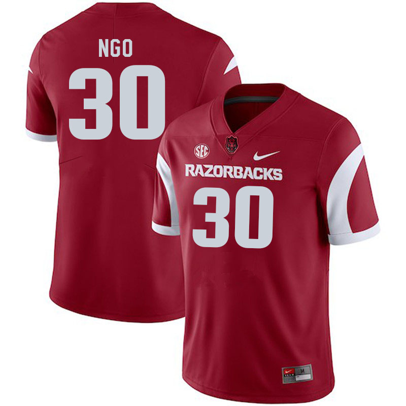 Men #30 Ashton Ngo Arkansas Razorback College Football Jerseys Stitched Sale-Cardinal - Click Image to Close